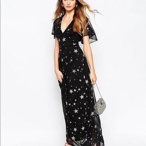 Asos Black Star Maxi Dress
